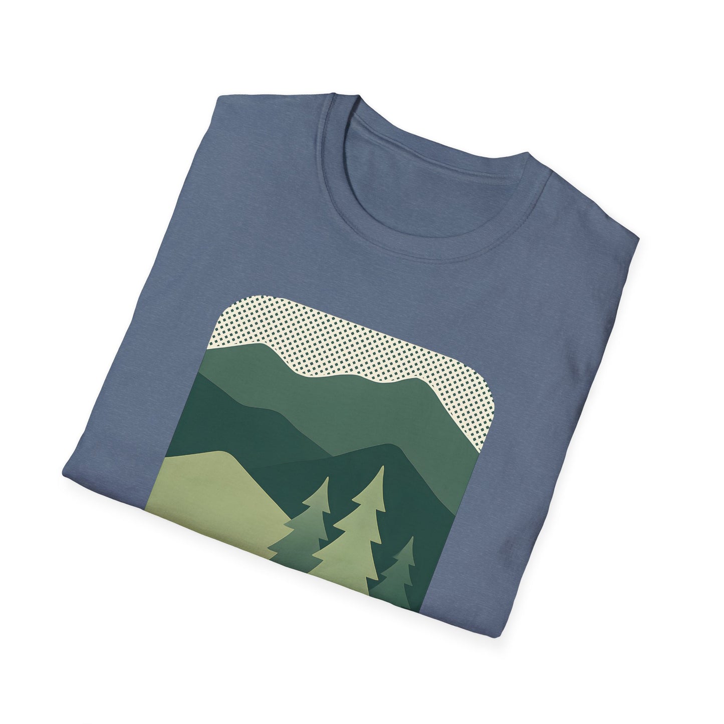 Minimalist Green Mountain Landscape T-shirt