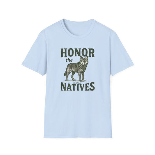 Honor The Natives Red Wolf T-shirt