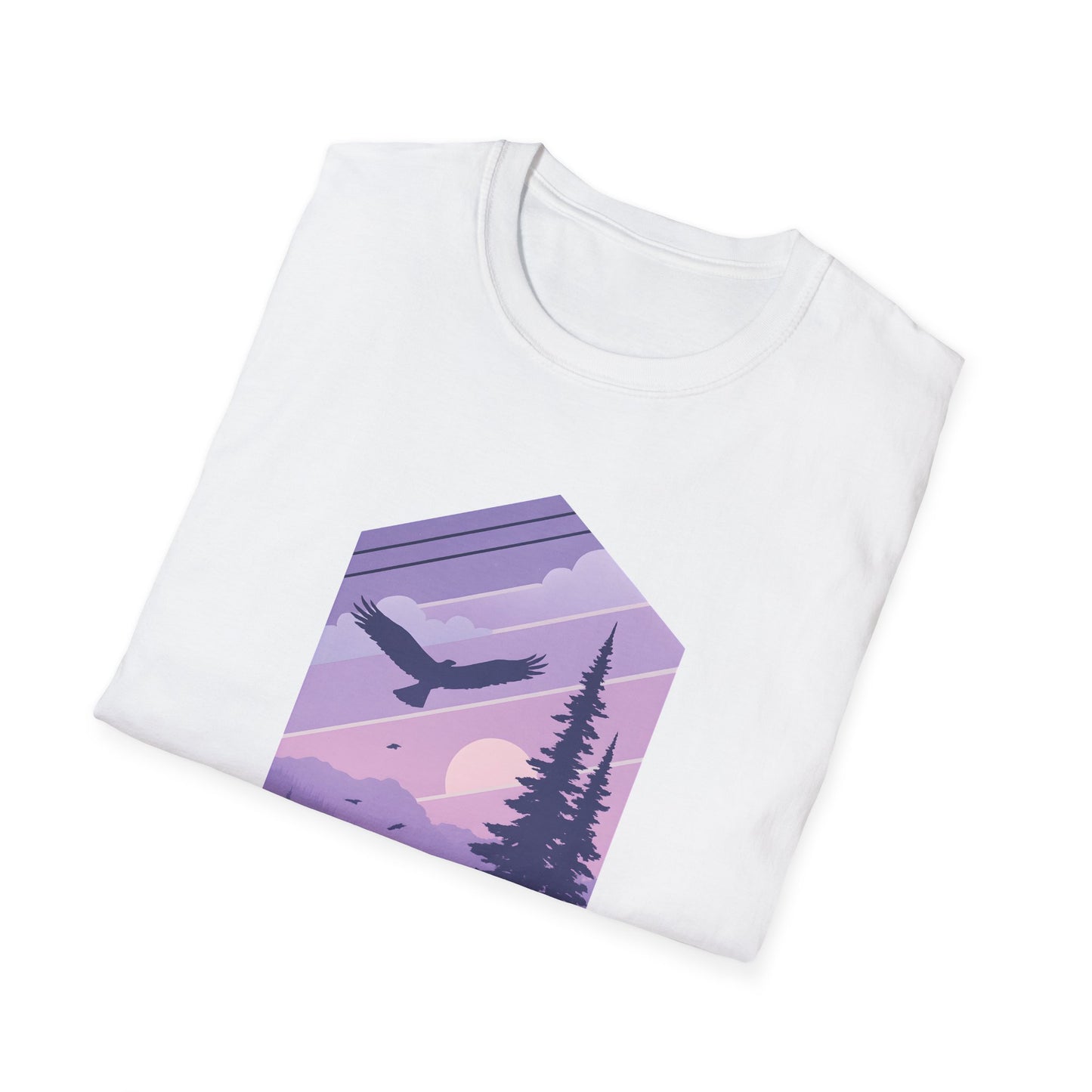 Soaring Eagle Over Purple Pines T-shirt