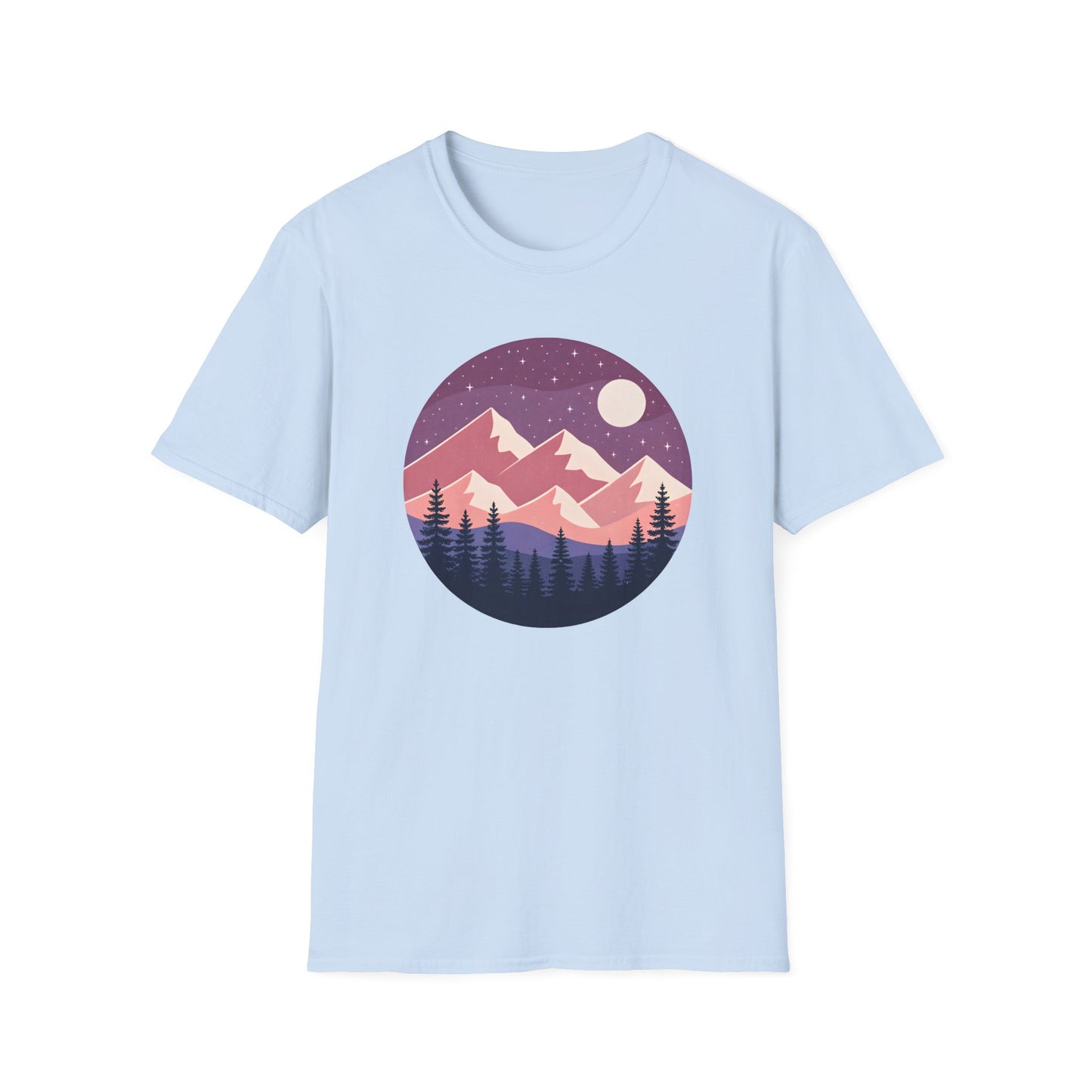 Purple Night Sky Over Mountains T-shirt