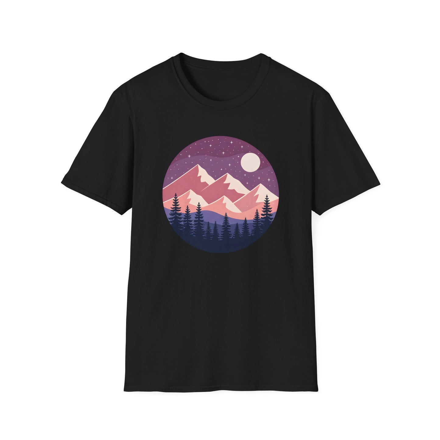 Purple Night Sky Over Mountains T-shirt