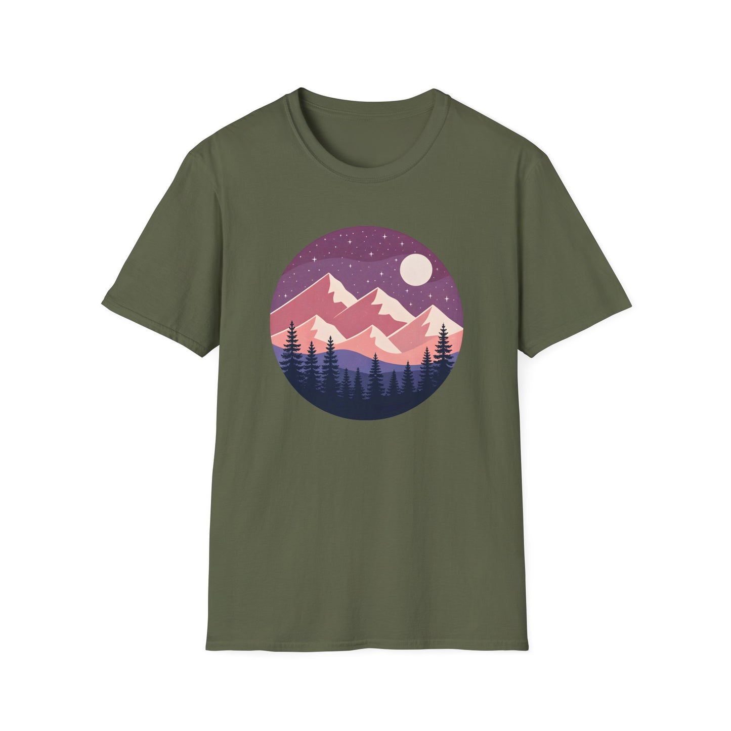 Purple Night Sky Over Mountains T-shirt