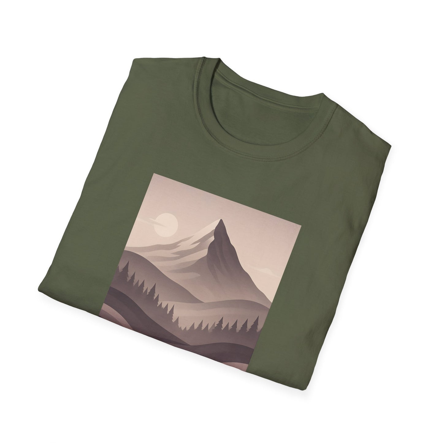 Layered Valley Greyscale Landscape T-shirt