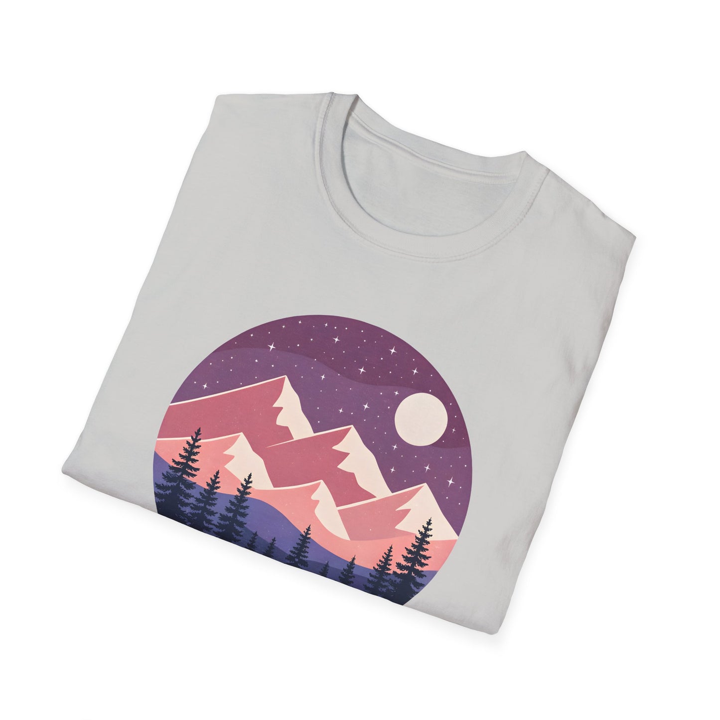 Purple Night Sky Over Mountains T-shirt