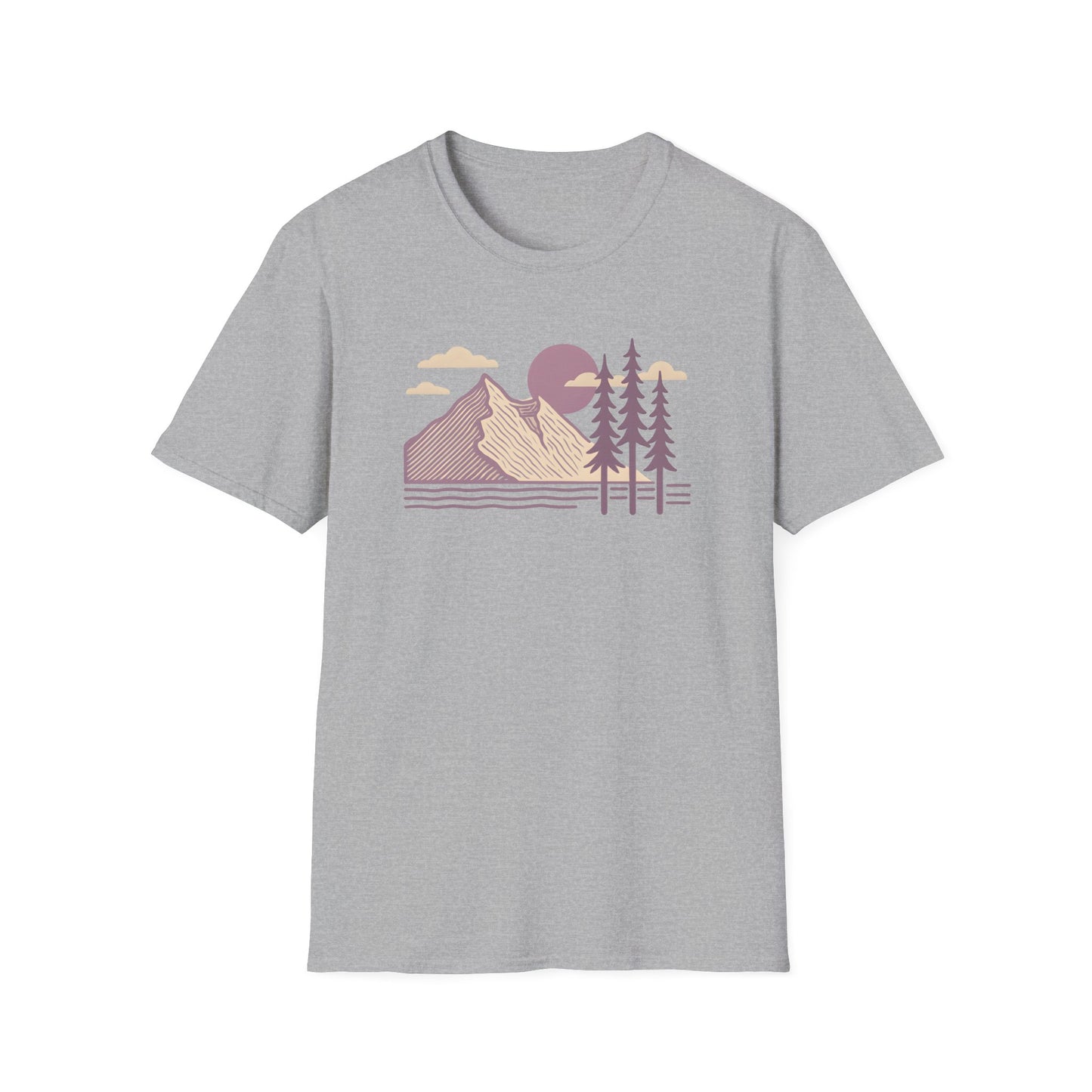 Minimalist Lavender Mountain Sunset T-shirt