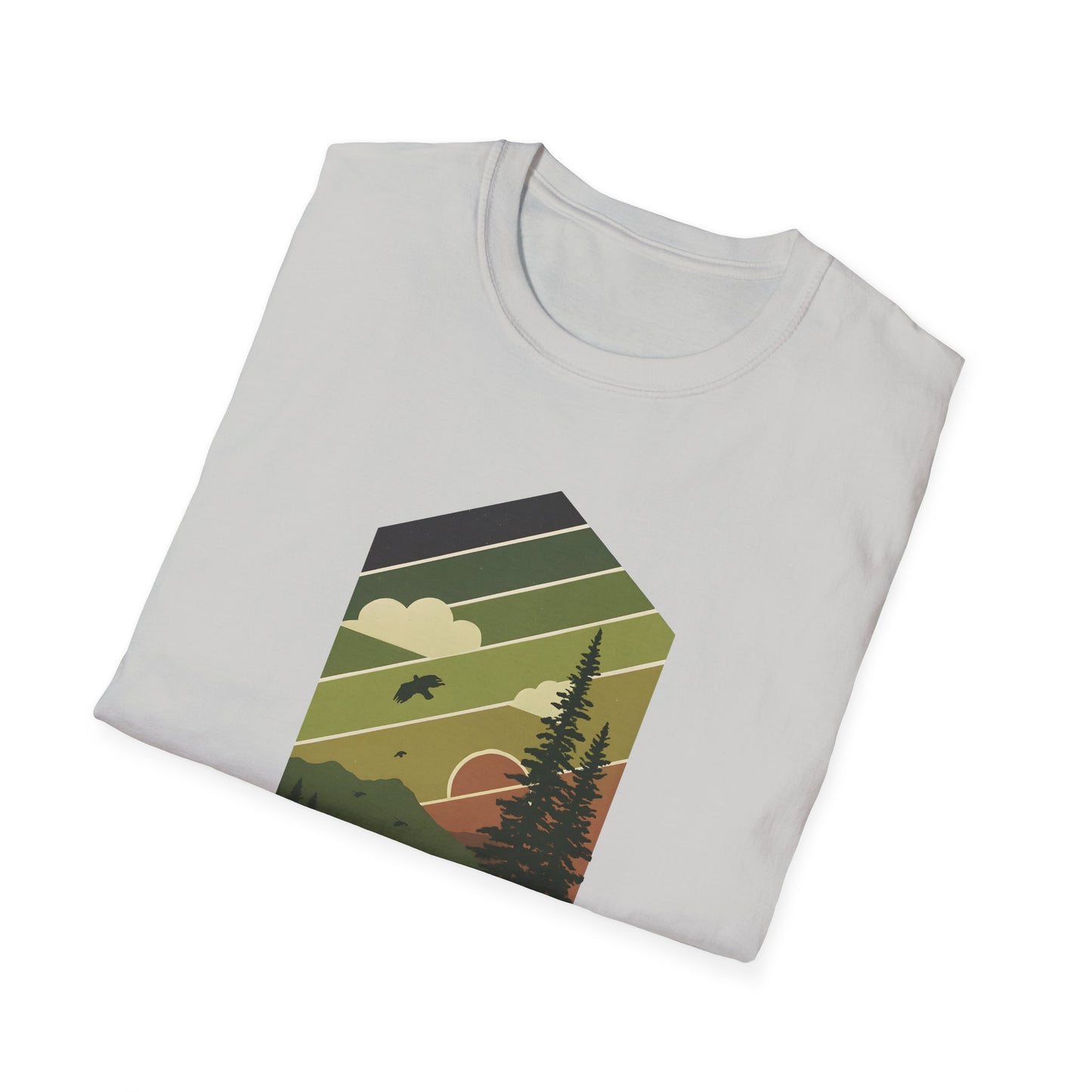 Retro Pine Forest Sunset T-shirt
