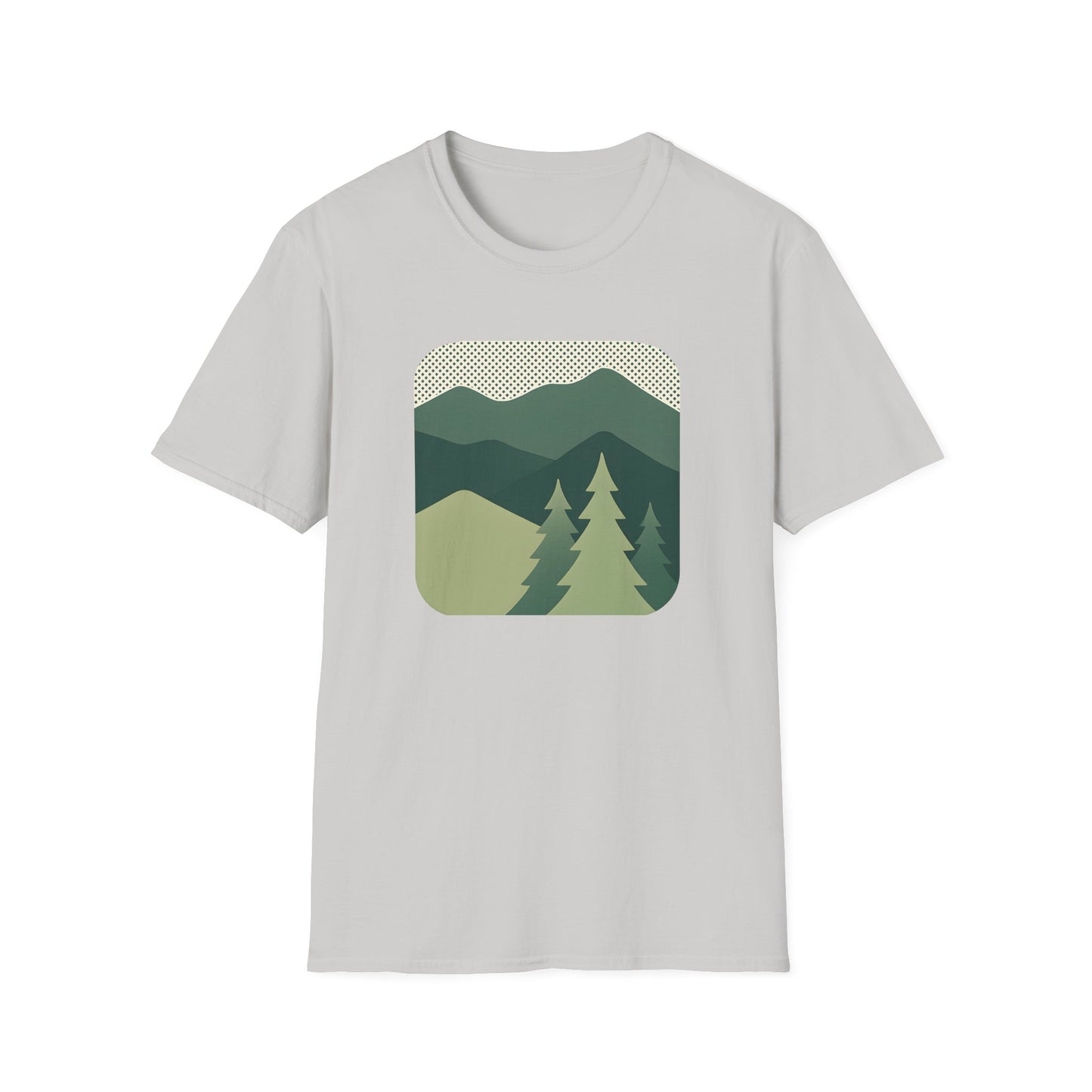 Minimalist Green Mountain Landscape T-shirt