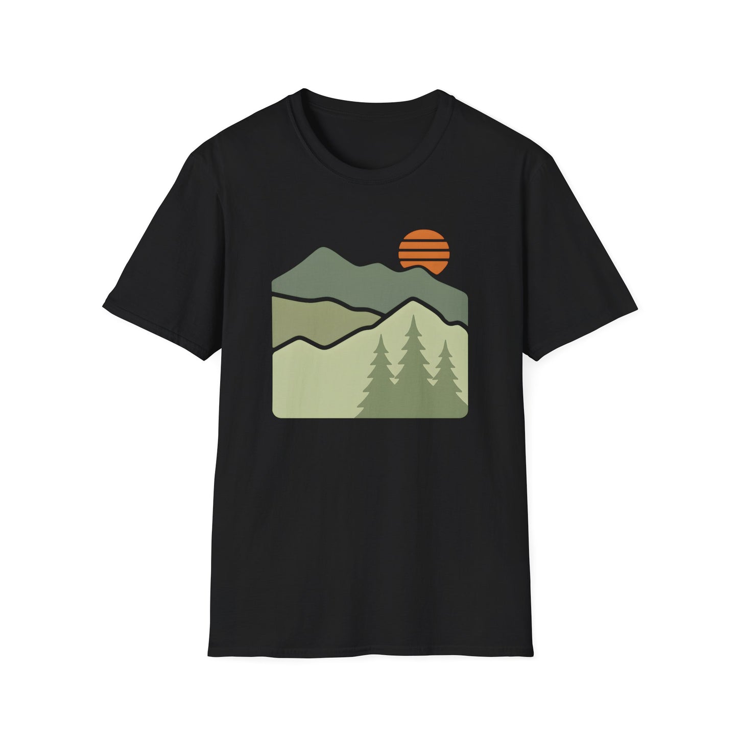 Striped Sun Over Mountain Layers T-shirt