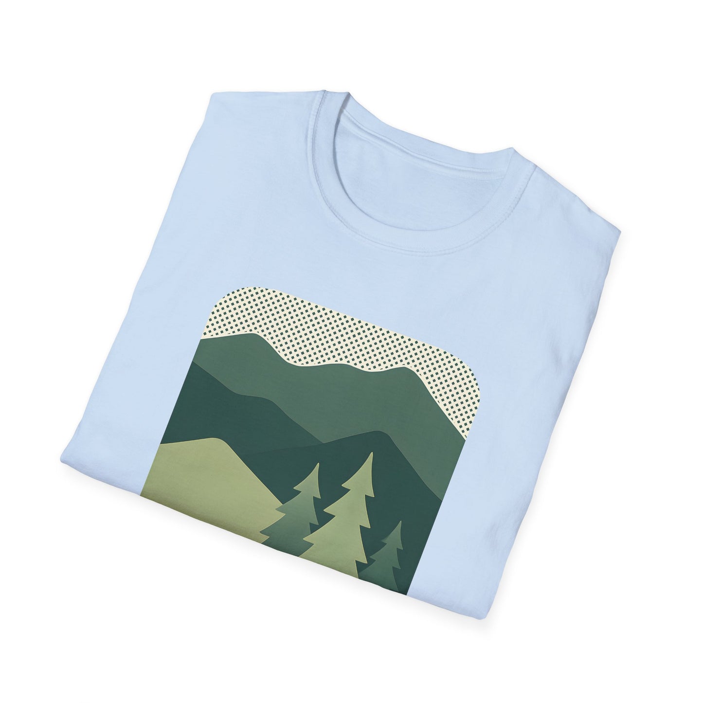 Minimalist Green Mountain Landscape T-shirt