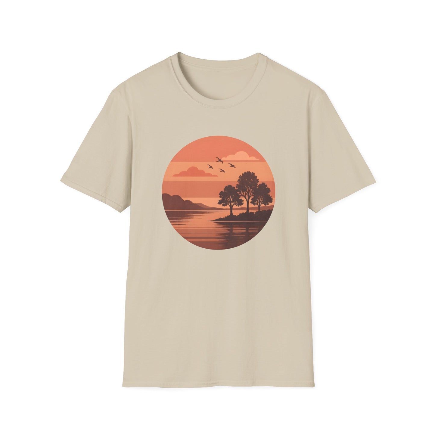 Deep Red Sunset Over Lake T-shirt