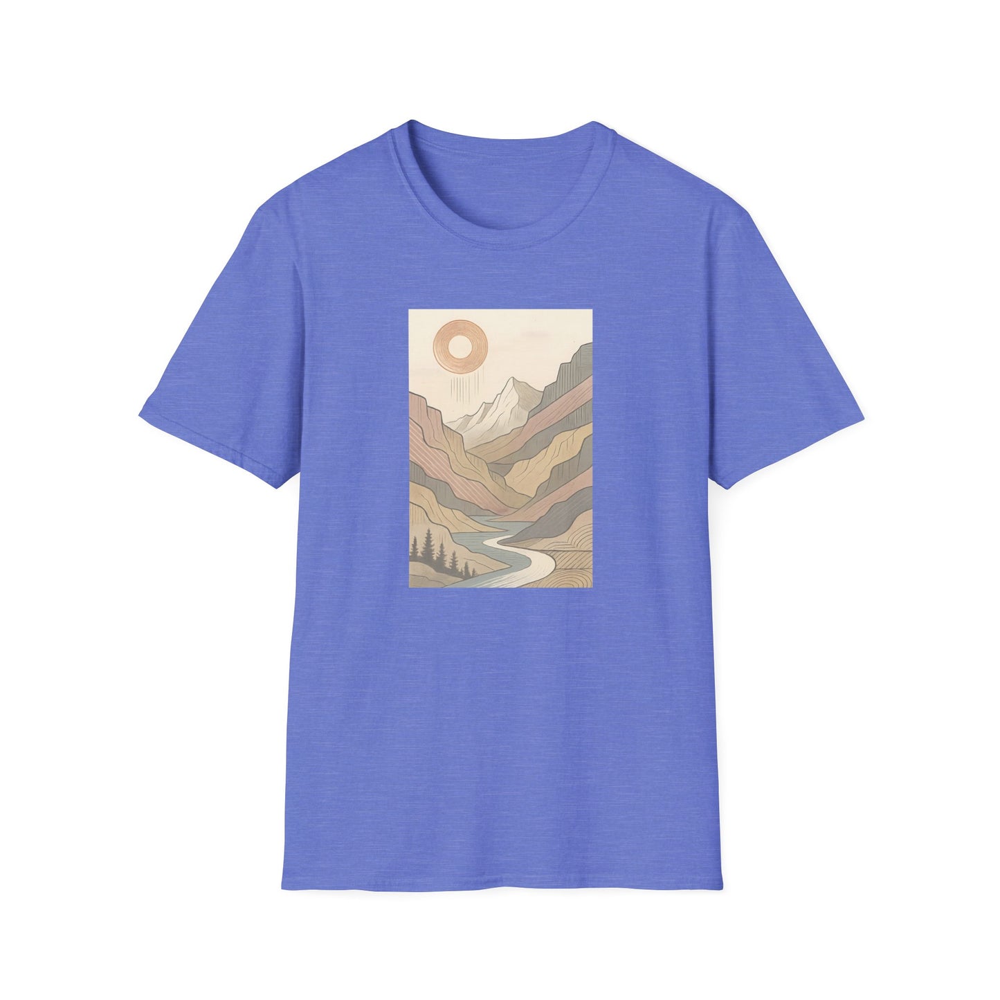 Deep Sun Over Geometrical Mountain Valley T-shirt