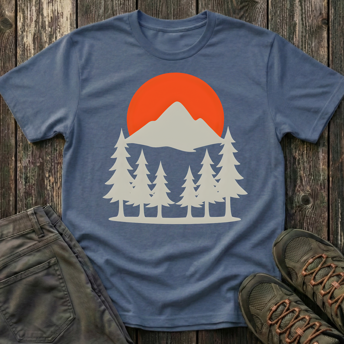 Grey Mountain Silhouette At Sunset T-shirt