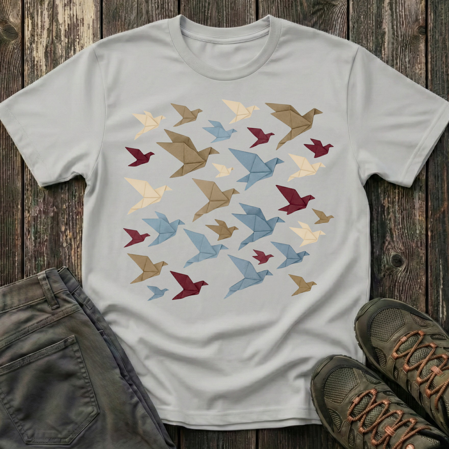 Origami Flock Of Birds T-shirt