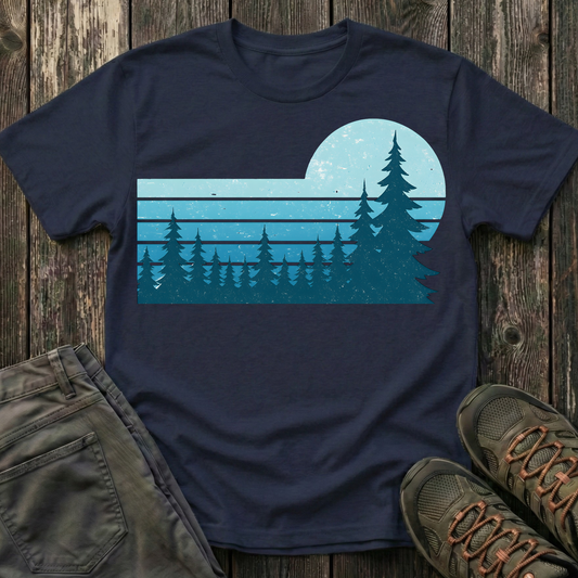Retro Teal Sunset T-shirt
