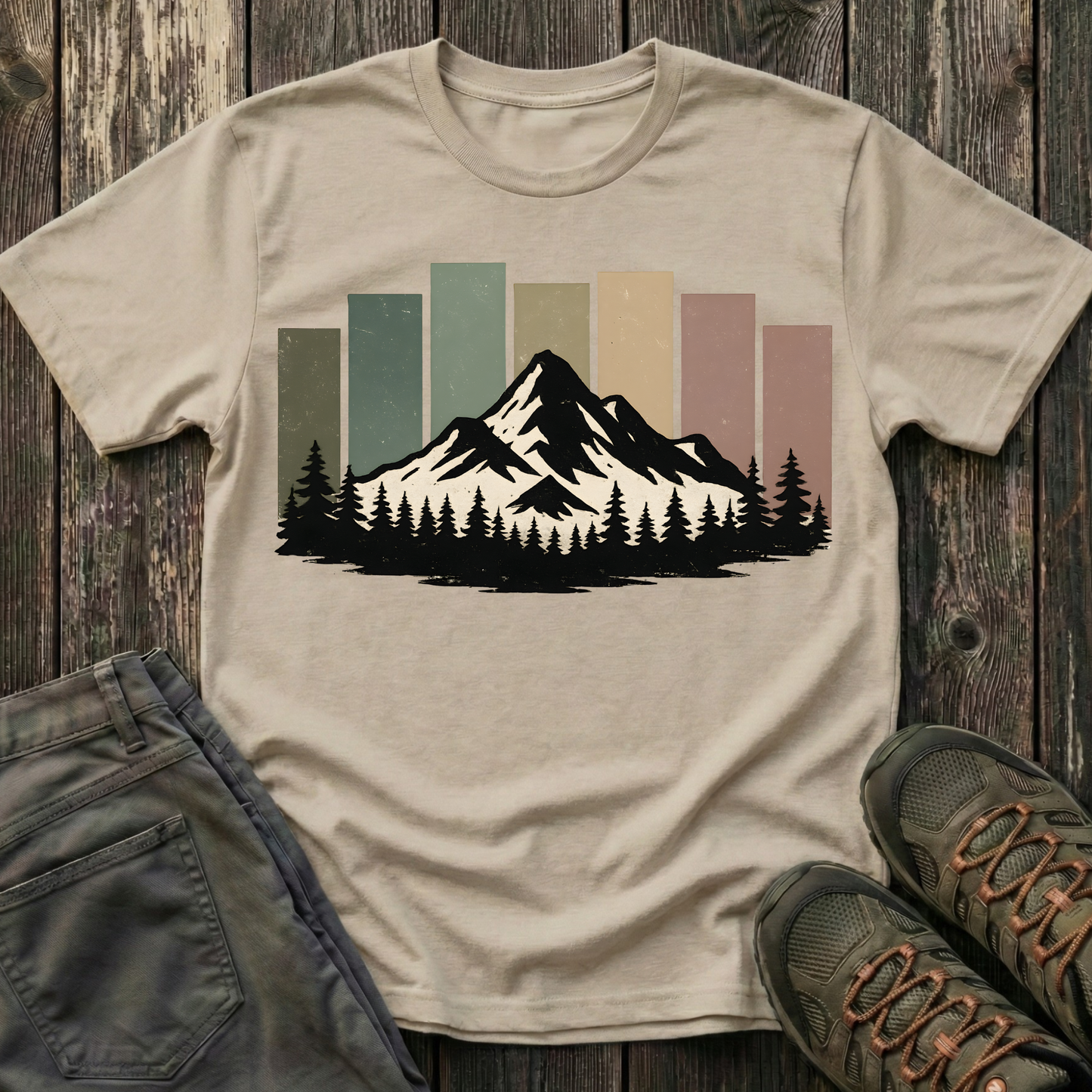 Mountain Peak Earth Tones T-shirt