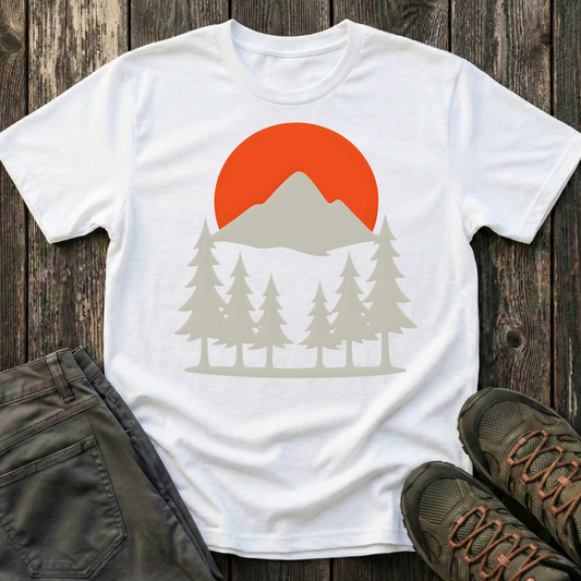 Grey Mountain Silhouette At Sunset T-shirt