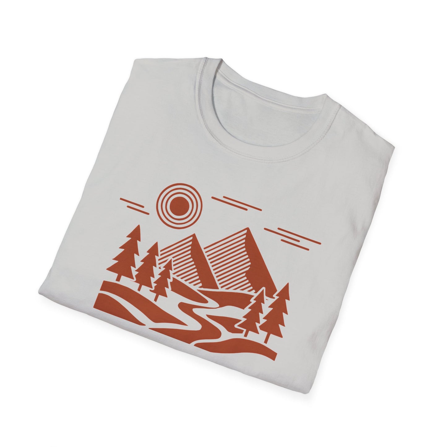 Red Geometric Landscape