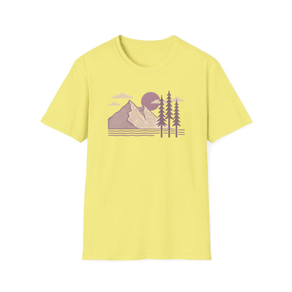 Minimalist Lavender Mountain Sunset T-shirt