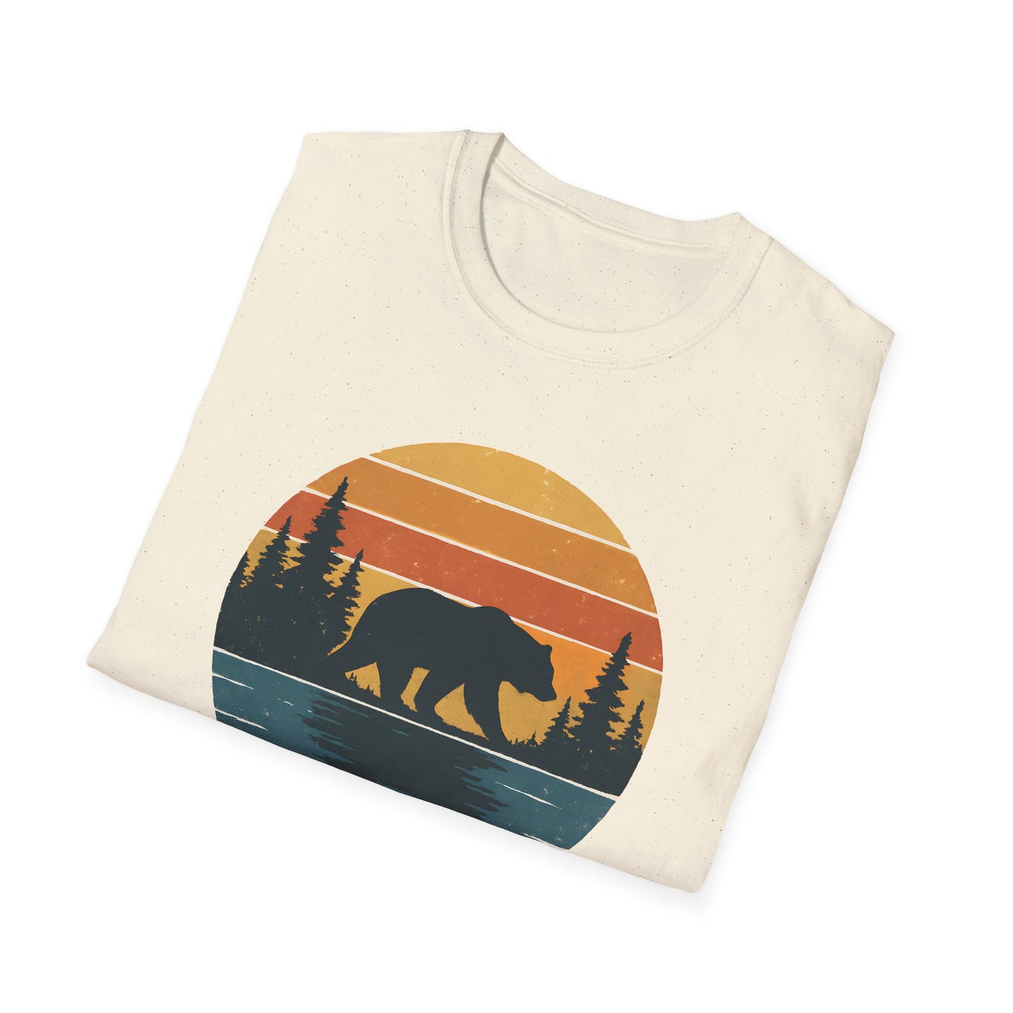 Bear Strolling In Retro Sunset T-shirt