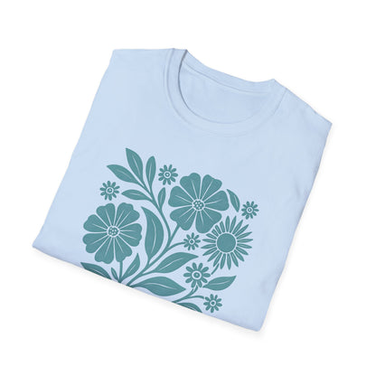 Flower Gathering Ink Print T-shirt