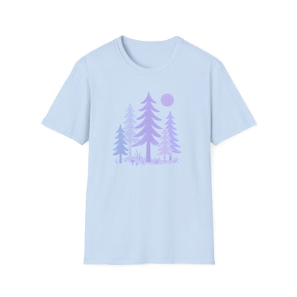 Serene Purple Forest Drawing T-shirt