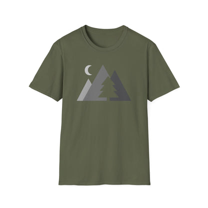 Greyscale Geometric Mountains T-shirt