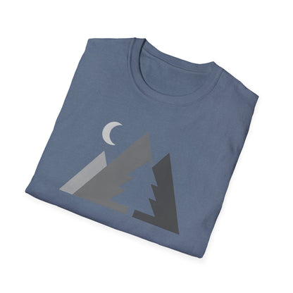Greyscale Geometric Mountains T-shirt
