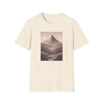 Layered Valley Greyscale Landscape T-shirt