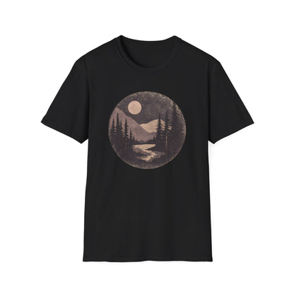 Vintage Moonlit Mountain Valley T-shirt