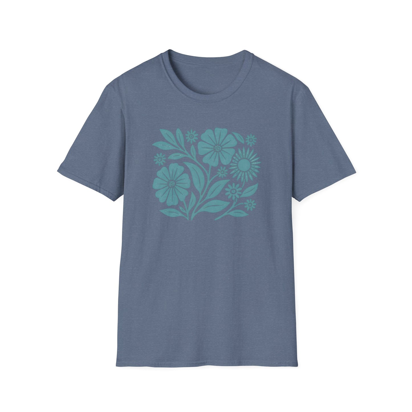 Flower Gathering Ink Print T-shirt