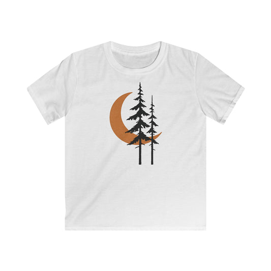 Children's Minimalist Pines Beneath The Moon T-shirt