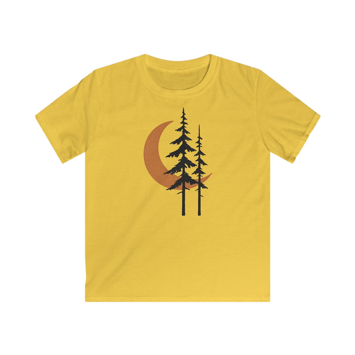 Children's Minimalist Pines Beneath The Moon T-shirt