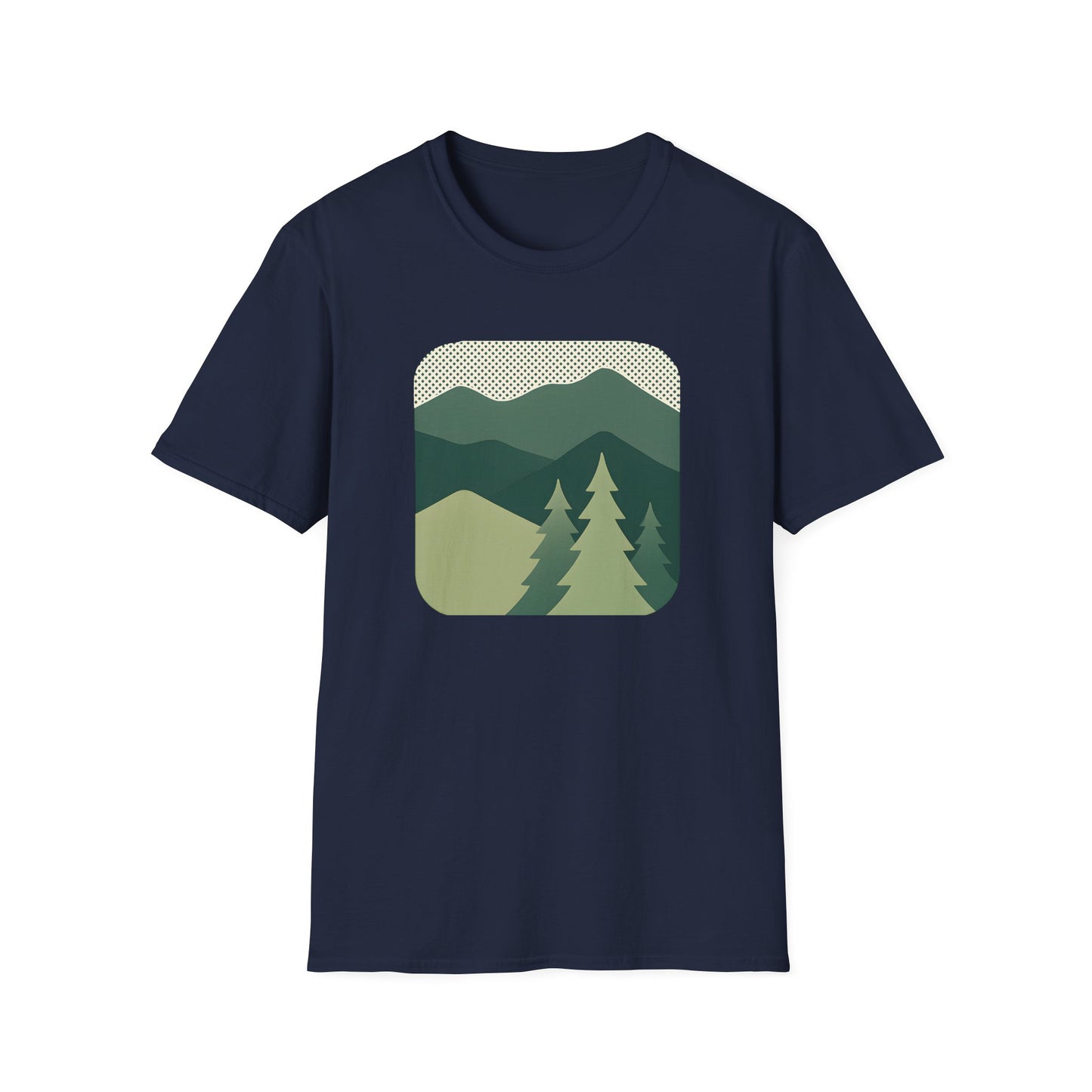 Minimalist Green Mountain Landscape T-shirt