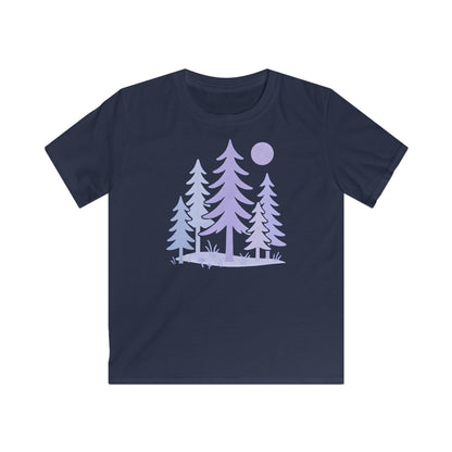 Children’s Serene Purple Forest Drawing T-shirt
