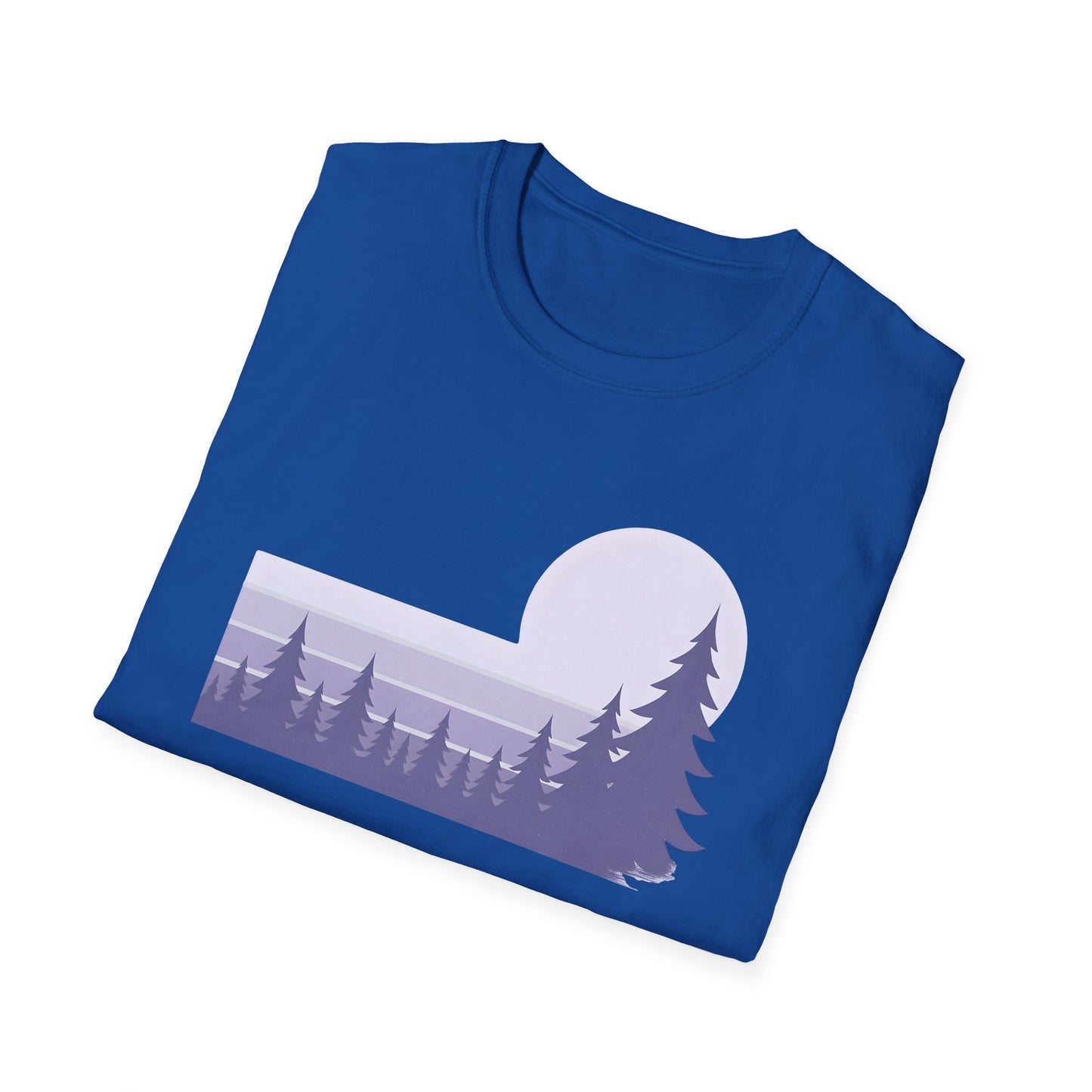 Retro Lilac Sunset Over Pines T-shirt