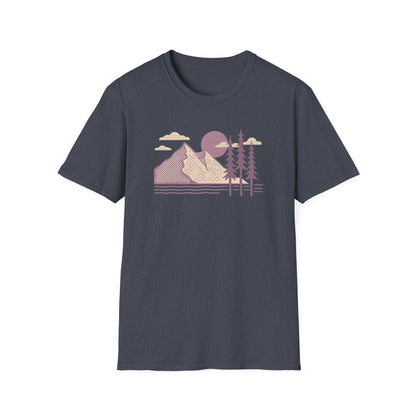 Minimalist Lavender Mountain Sunset T-shirt