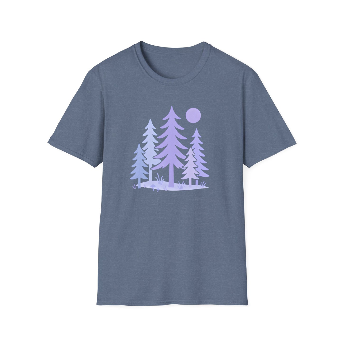 Serene Purple Forest Drawing T-shirt