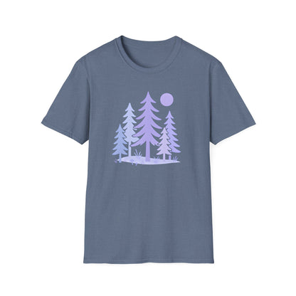 Serene Purple Forest Drawing T-shirt