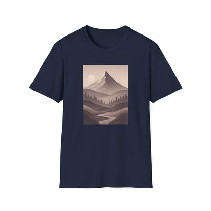 Layered Valley Greyscale Landscape T-shirt