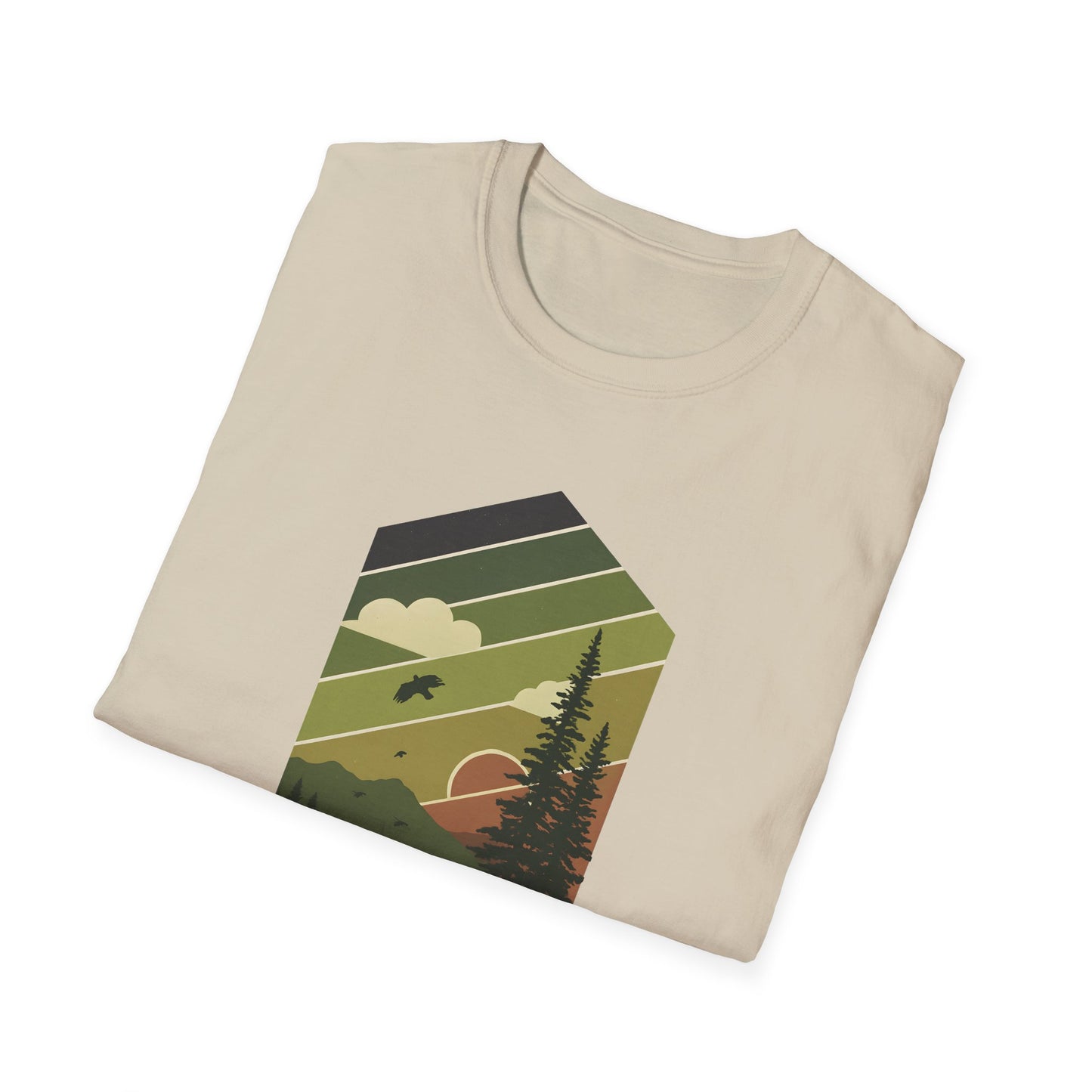 Retro Pine Forest Sunset T-shirt