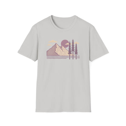 Minimalist Lavender Mountain Sunset T-shirt