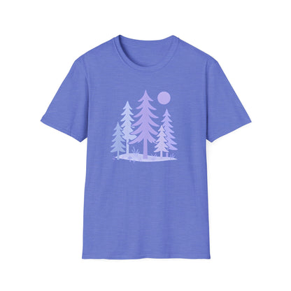 Serene Purple Forest Drawing T-shirt