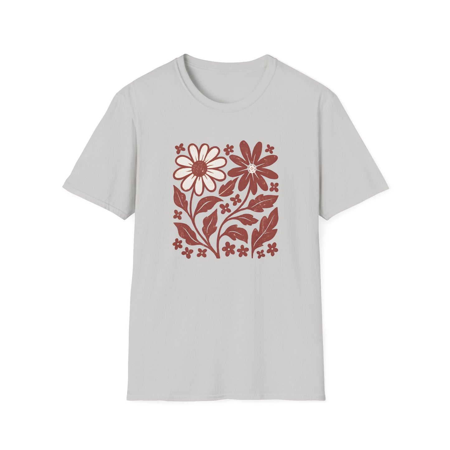 Maroon Flower Friends T-shirt