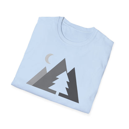 Greyscale Geometric Mountains T-shirt