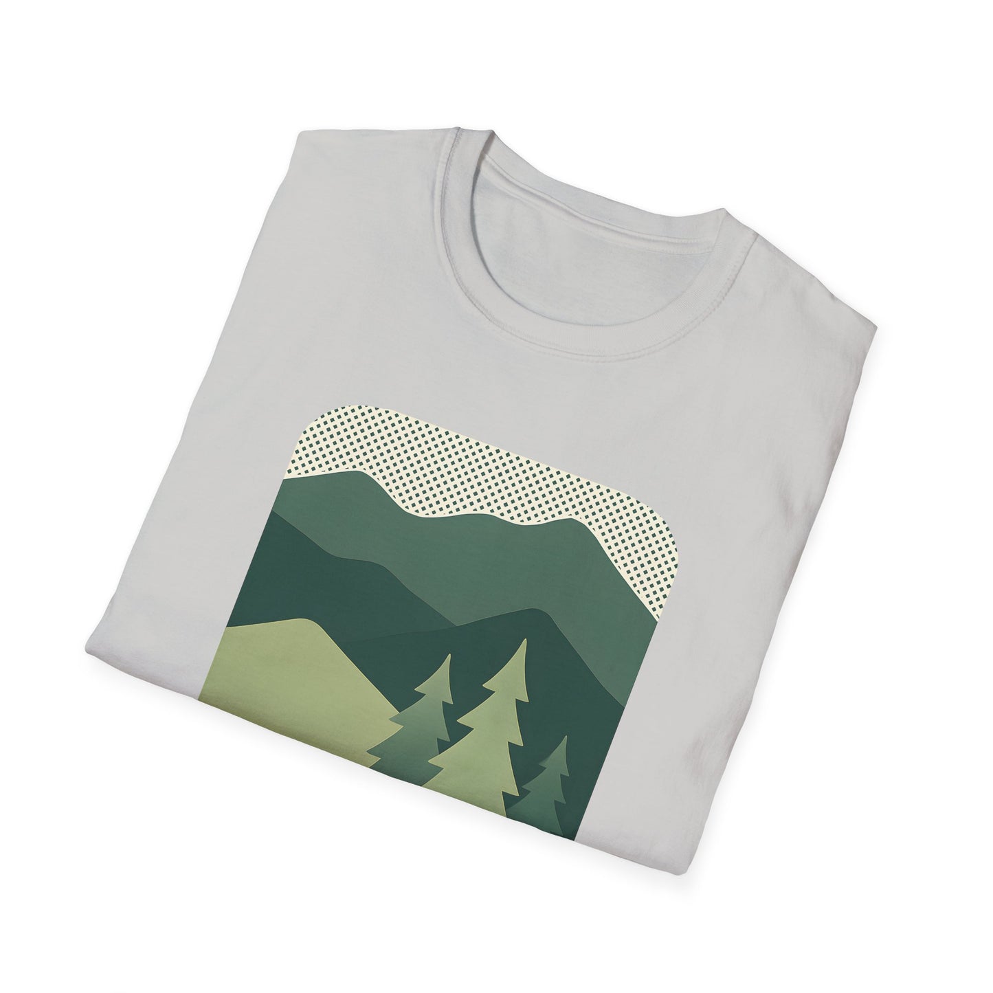 Minimalist Green Mountain Landscape T-shirt