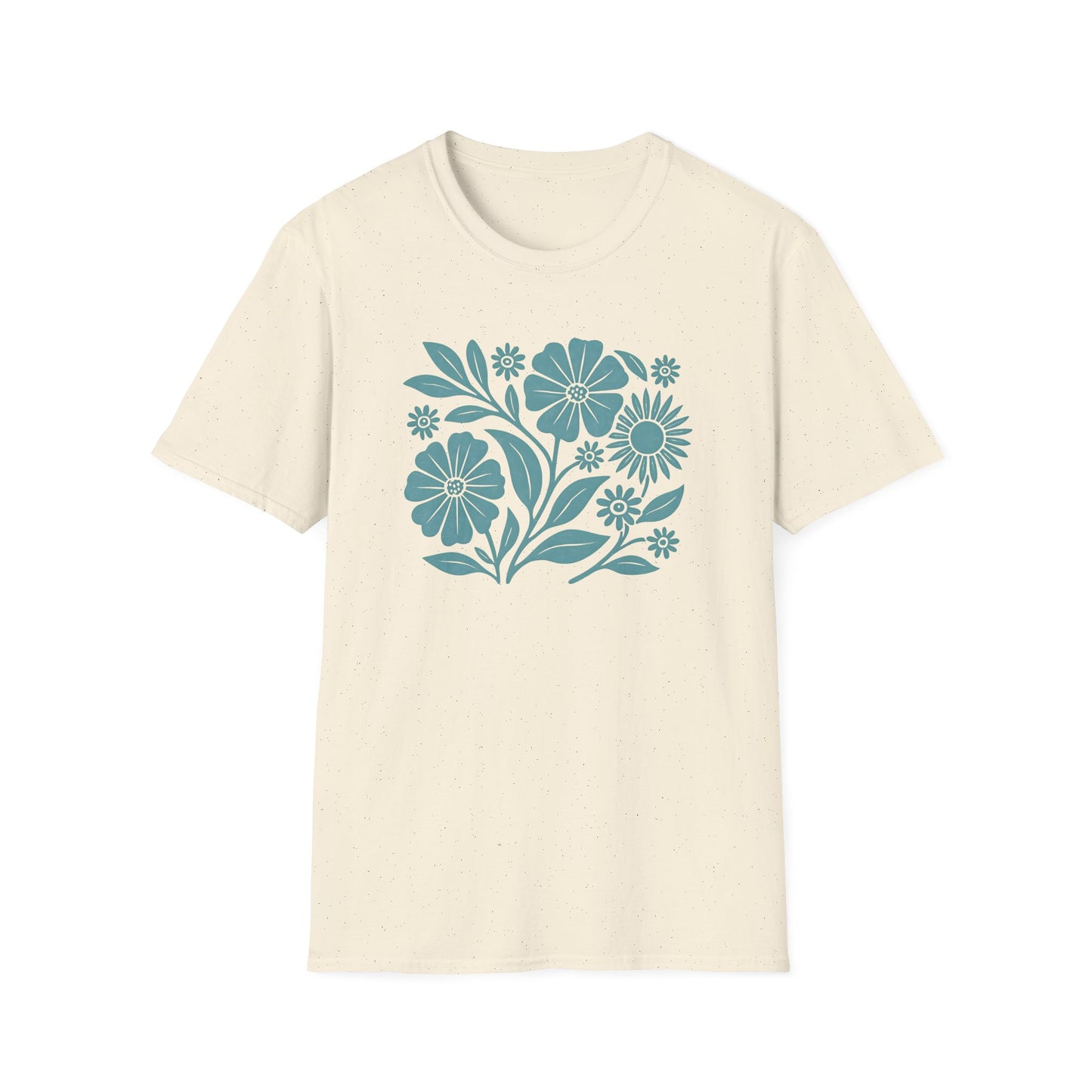 Flower Gathering Ink Print T-shirt