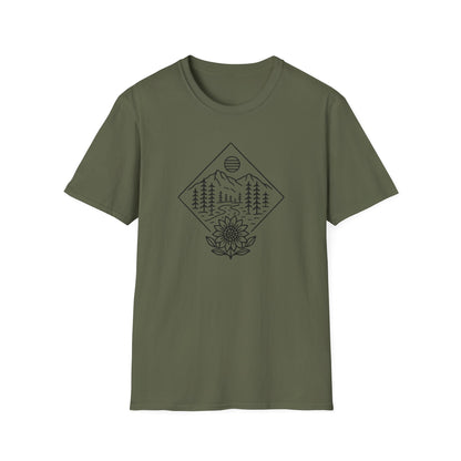 Sun Over Sunflower Landscape T-shirt