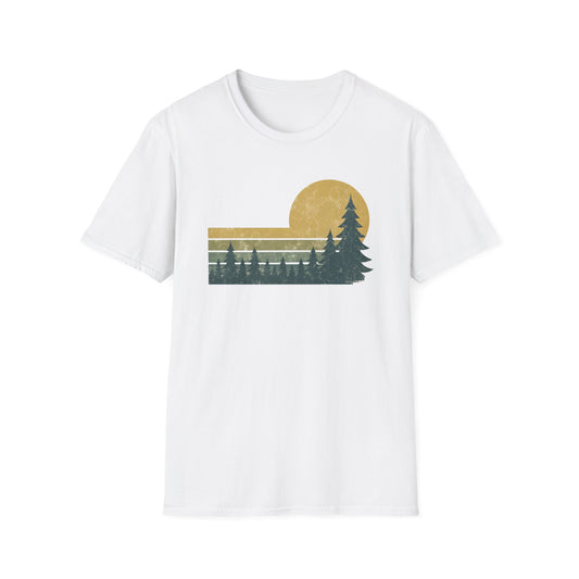 Retro Sunset Over Pines T-shirt