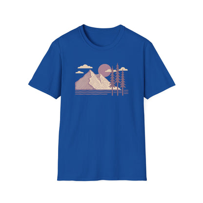 Minimalist Lavender Mountain Sunset T-shirt
