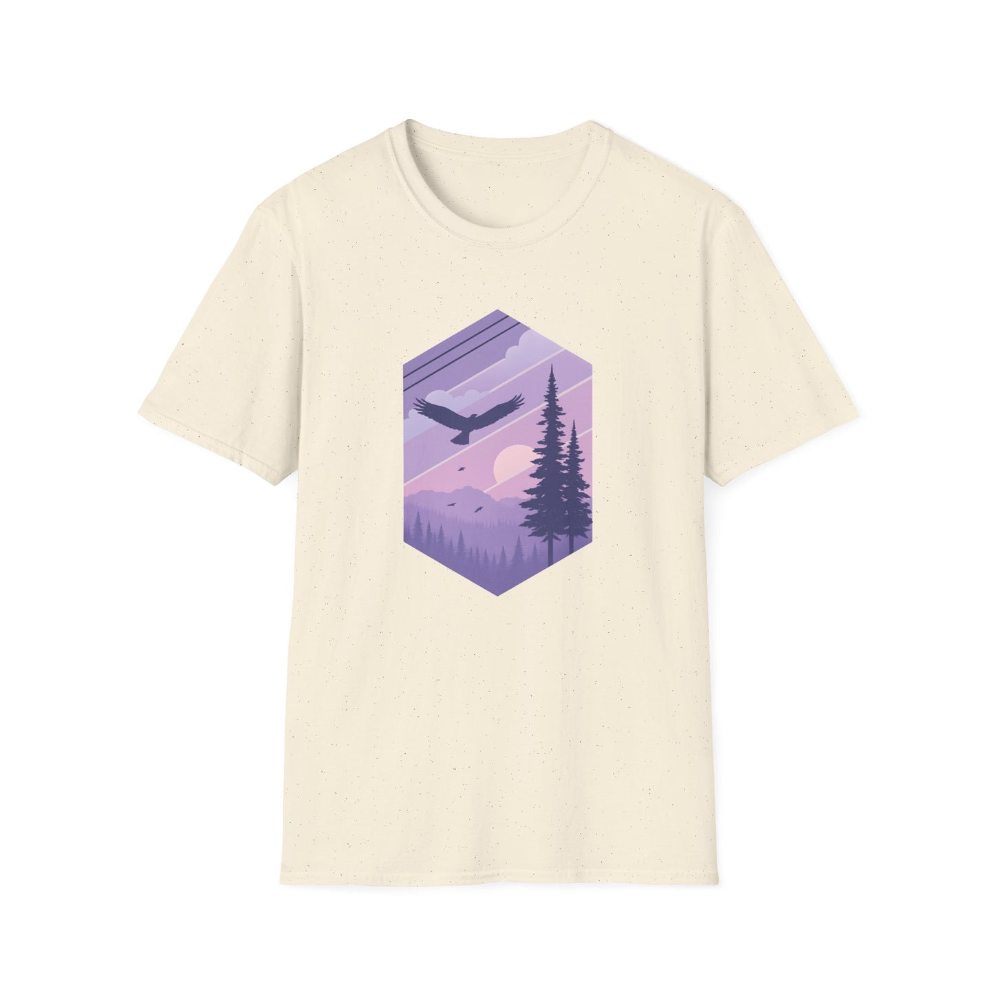 Soaring Eagle Over Purple Pines T-shirt
